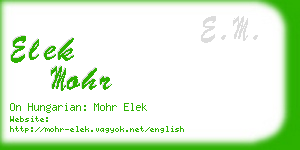 elek mohr business card